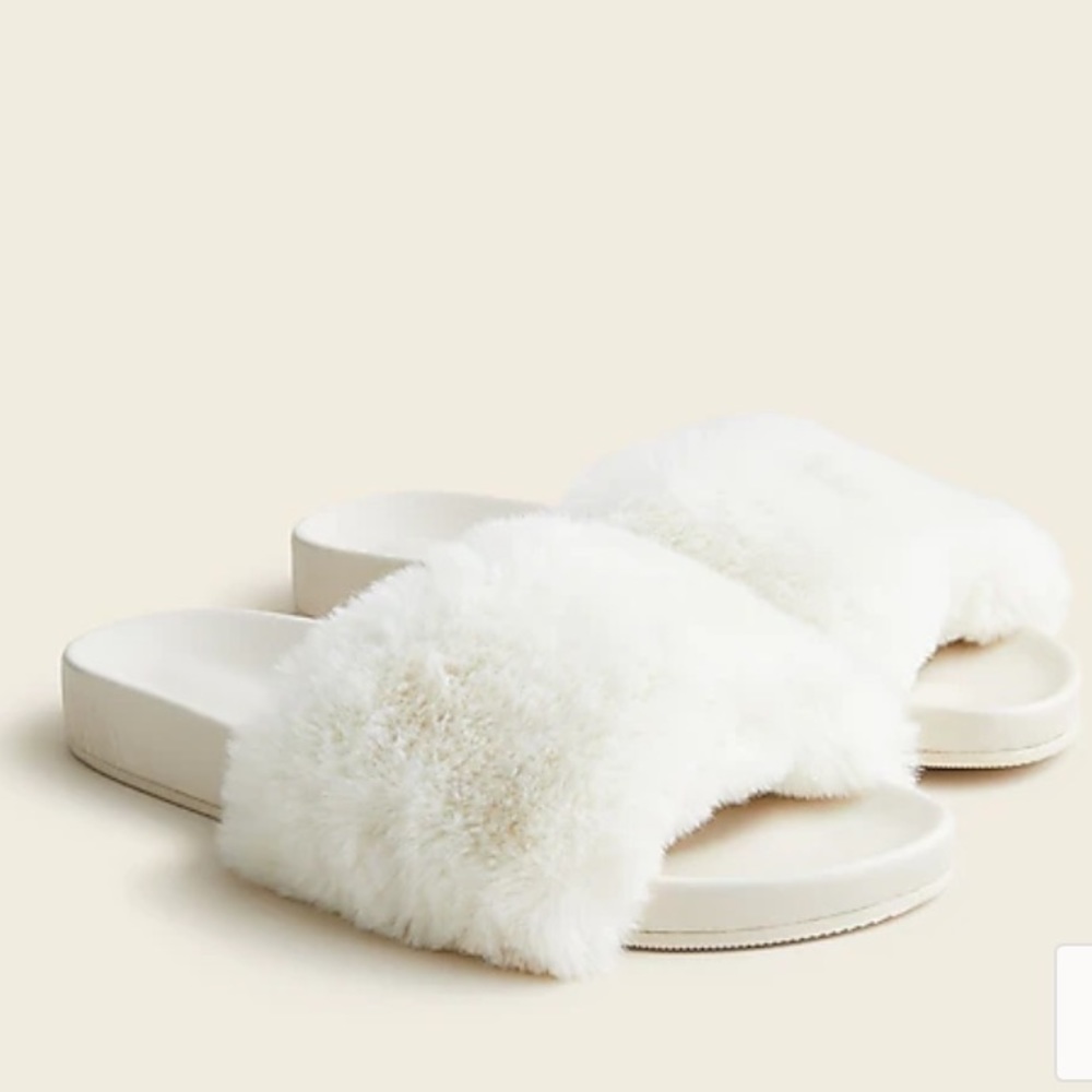 J. Crew Pacific Fluffy Strap Slides